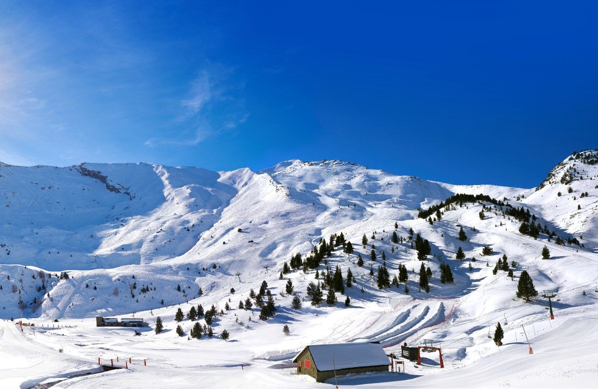 La estación de Cerler nevada.